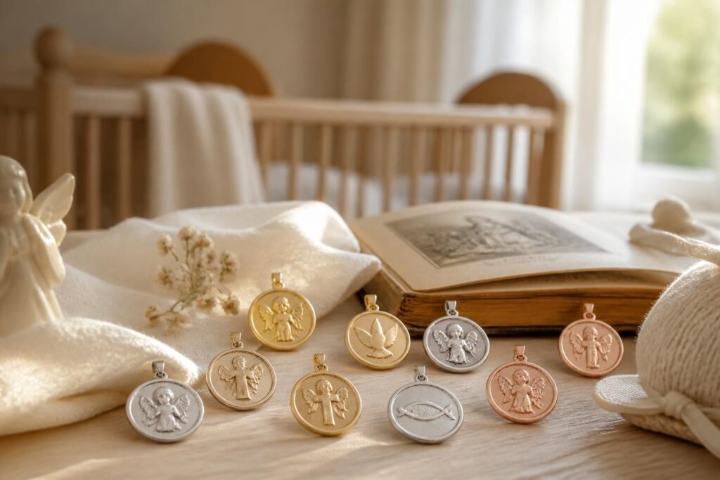 découvrez comment choisir la médaille de baptême parfaite avec notre guide complet pour un bijou symbolique et chargé de sens.
