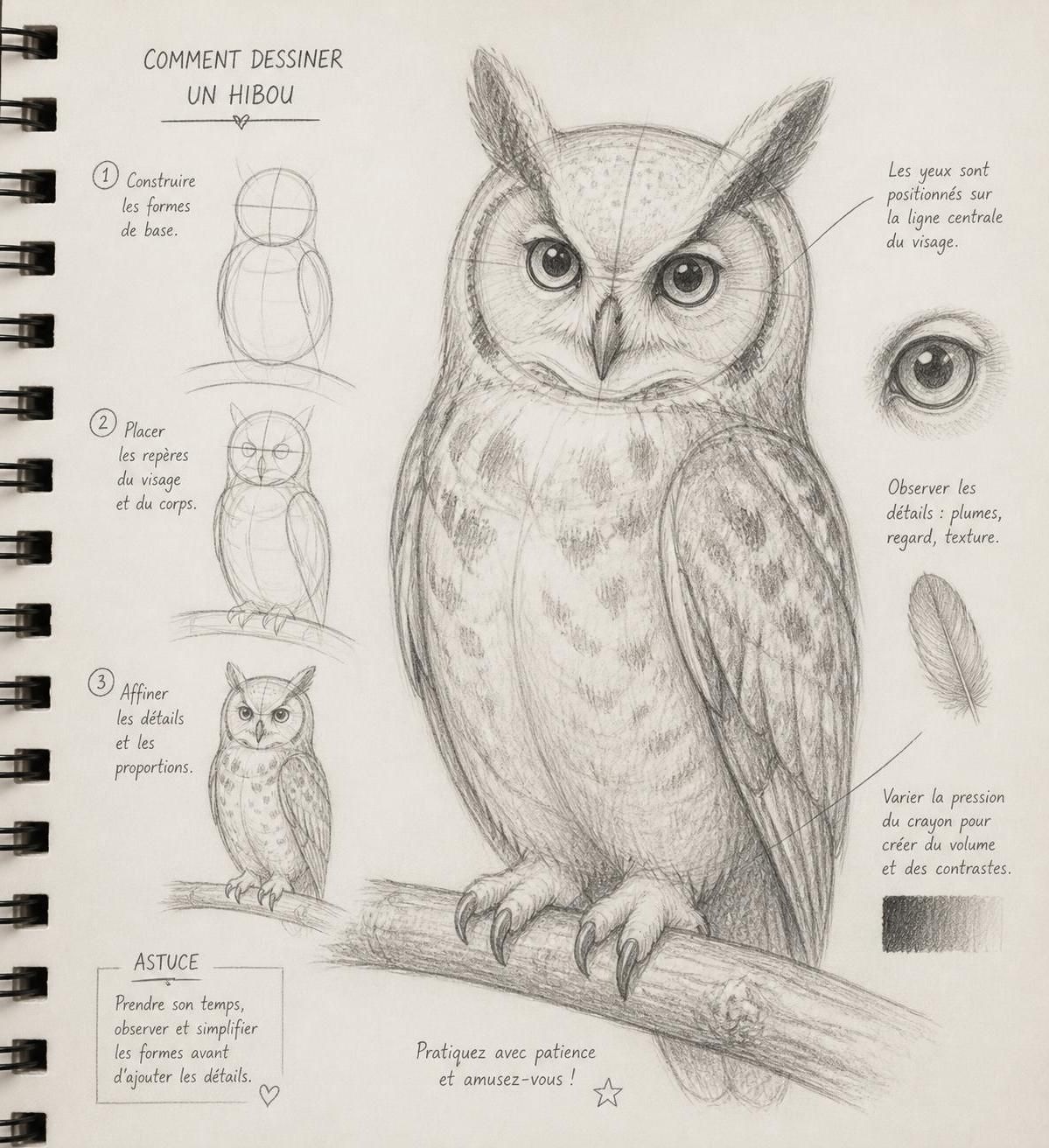 découvrez des astuces simples et efficaces pour dessiner un hibou facilement et réussir votre croquis étape par étape.