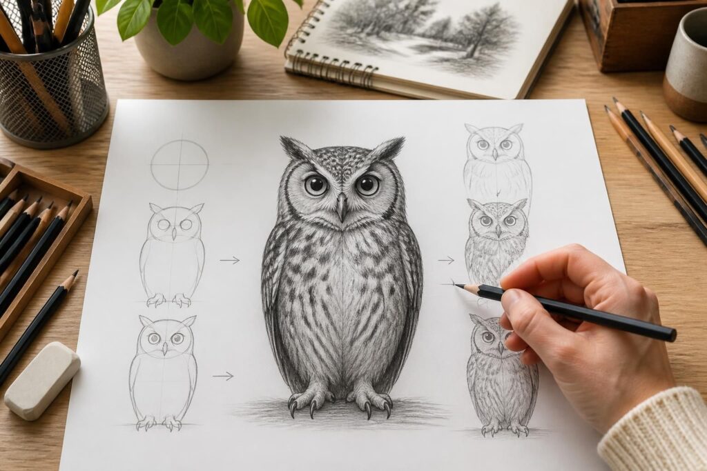 découvrez des astuces simples et efficaces pour dessiner un hibou facilement et réussir votre croquis étape par étape, même si vous êtes débutant.