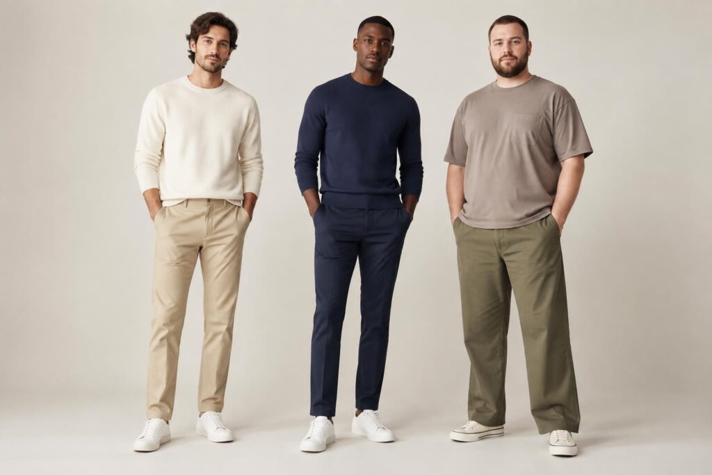 trouvez le pantalon homme idéal grâce à notre guide des tailles et des styles. conseils pour choisir une coupe confortable et créer un look casual.