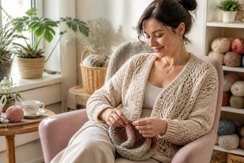 découvrez notre modèle tricot gratuit anny blatt pour créer facilement des pièces féminines élégantes et uniques à faire soi-même.