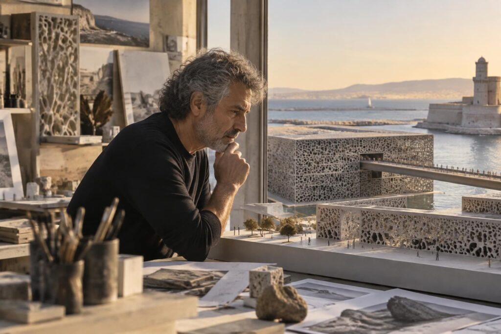 découvrez le parcours de rudy ricciotti, architecte visionnaire, et ses œuvres majeures, du mucem au pavillon noir.