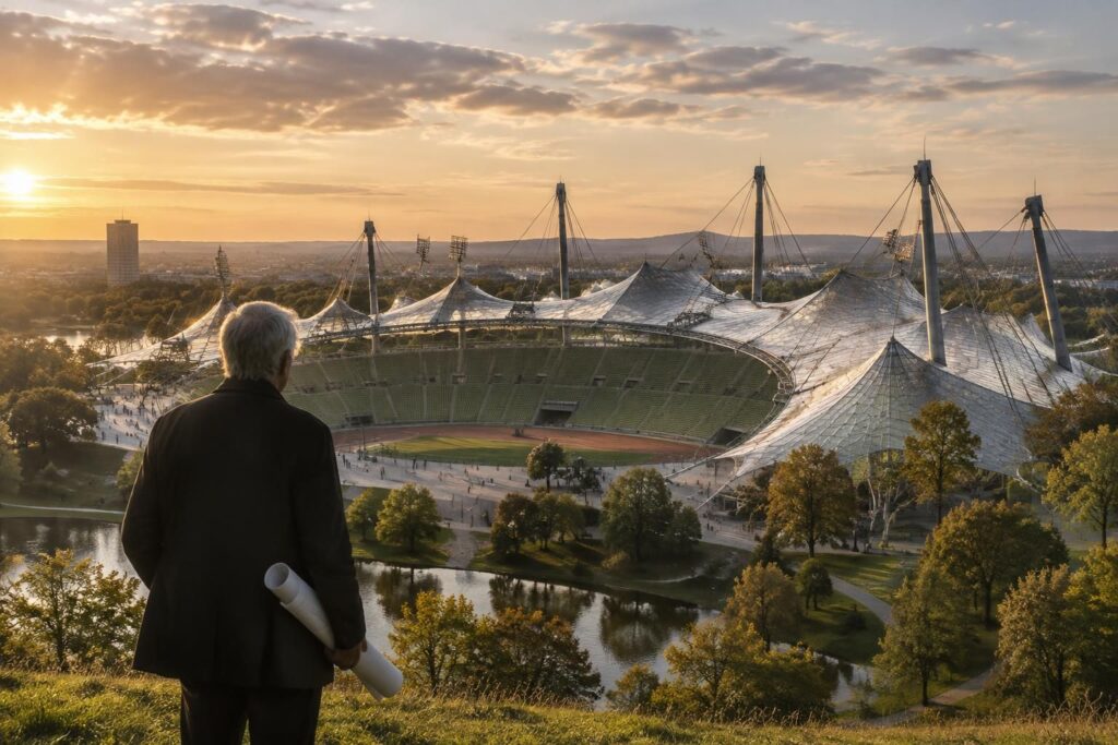 découvrez frei otto, architecte visionnaire du stade olympique de munich, célèbre pour ses structures légères, audacieuses et inspirées par la nature.